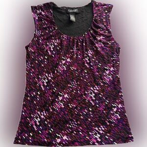 Unlisted by Kenneth Cole Purple Patterned Tank Top